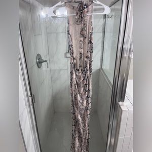 Pretty little thing snakeskin halter top dress size 6